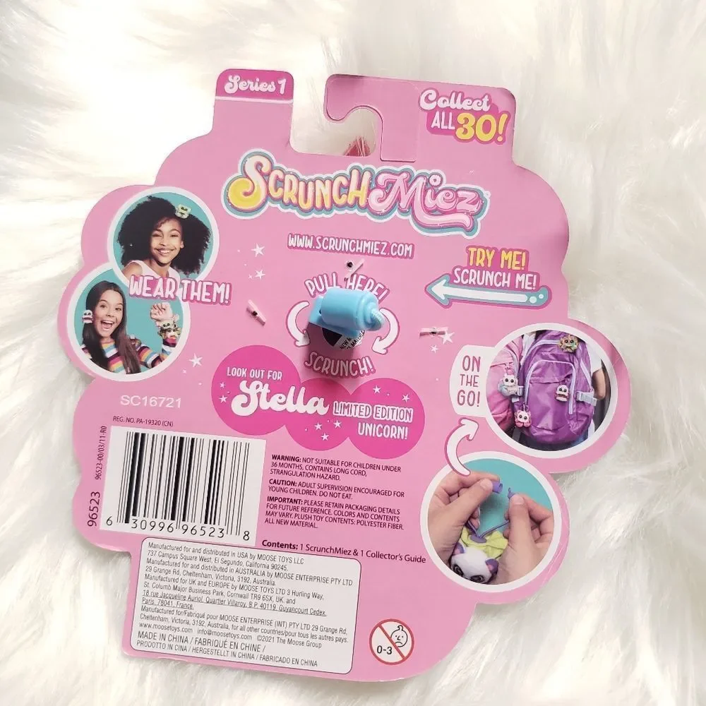 ScrunchMiez Ice Blue Cuzzy Bear Scrunchy Series 1